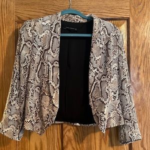 Zara Snakeskin Cropped Blazer Jacket